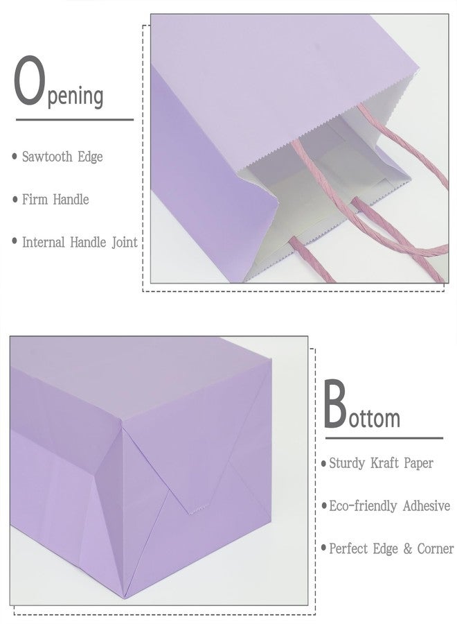 AZOWA Gift Bags Small Kraft Paper Bags with Handles (5 x 3.1 x 8.2 in, Light Purple, 25 Pcs) - Image 4